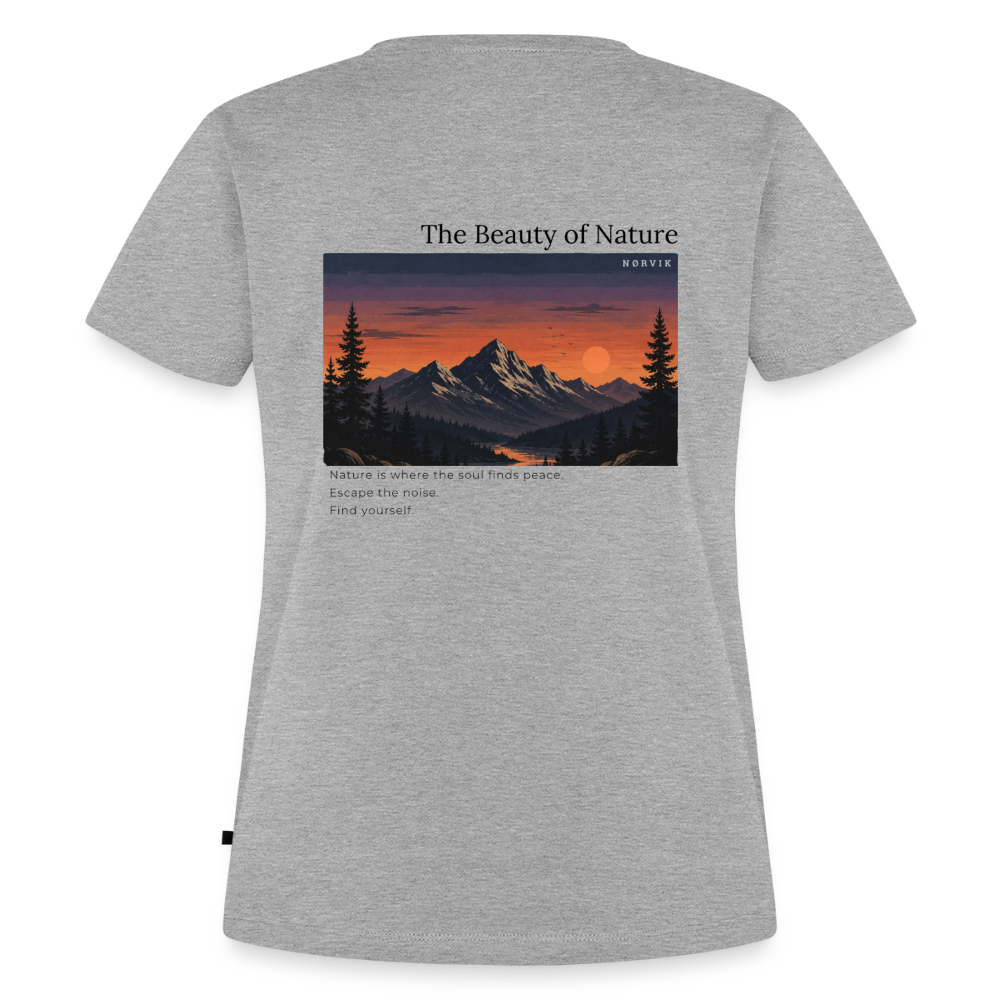 NØRVIK | Beauty of Nature T-Shirt WOMEN - Grau meliert